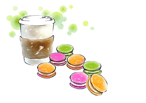 PSD 커피 음식 일러스트 캘리그라피 사람없음 마카롱 테이크아웃컵 국내일러스트 음료 디저트 컵 파일형식