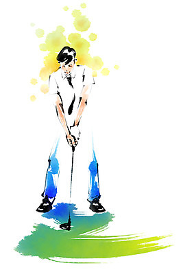 전신 PSD 남자 골프 일러스트 캘리그라피 붓터치 한명 서기 성인 운동 골프채 국내일러스트 1 모션 골프용품 건강 사람 구기 파일형식