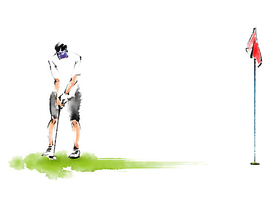 전신 PSD 남자 골프 일러스트 캘리그라피 골프공 한명 서기 성인 운동 골프채 깃발 구멍 국내일러스트 1 공 모션 골프용품 건강 사람 구기 파일형식