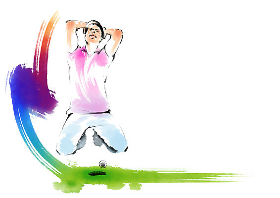 전신 PSD 남자 골프 일러스트 캘리그라피 붓터치 골프공 한명 앉기 성인 운동 골프채 실패 국내일러스트 1 공 모션 골프용품 건강 사람 구기 좌절 파일형식