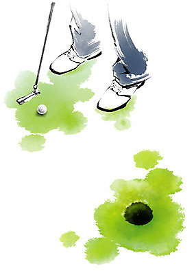 PSD 남자 골프 일러스트 캘리그라피 골프공 한명 성인 운동 골프채 다리 구멍 국내일러스트 1 공 골프용품 건강 사람 신체부위 구기 파일형식