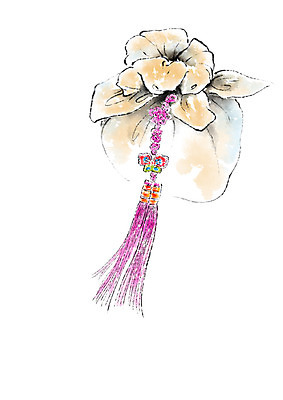 PSD 한국문화 한국전통 일러스트 캘리그라피 전통소품 선물 사람없음 보자기 노리개 국내일러스트 동양문화 전통 한국 오브젝트 파일형식 천_직물