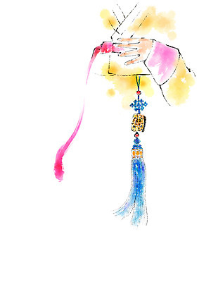 PSD 한국문화 한국전통 손 여자 일러스트 캘리그라피 전통소품 한명 한복 노리개 저고리 옷고름 국내일러스트 1 동양문화 전통 한국 사람 신체부위 전통의상 오브젝트 파일형식