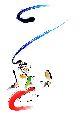 PSD 한국문화 한국전통 남자 일러스트 캘리그라피 붓터치 한명 상반신 성인 한복 풍물놀이 사물놀이 소고 상모 상모돌리기 국내일러스트 1 동양문화 전통 타악기 한국 국악기 국악 사람 전통놀이 전통의상 전통공연 파일형식