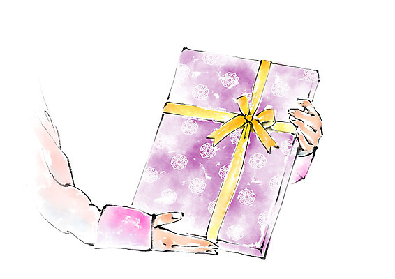 PSD 한국문화 한국전통 손 여자 명절 리본 일러스트 캘리그라피 한명 들기 선물상자 한복 국내일러스트 1 동양문화 전통 기념일 모션 한국 선물 사람 신체부위 상자 전통의상 파일형식