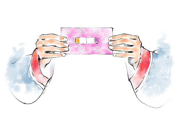 PSD 한국문화 한국전통 손 여자 명절 일러스트 캘리그라피 봉투 선물 한명 들기 한복 국내일러스트 1 동양문화 전통 기념일 모션 한국 사람 신체부위 전통의상 파일형식