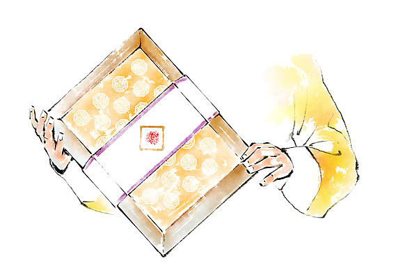 PSD 한국문화 한국전통 손 여자 명절 일러스트 캘리그라피 한명 들기 선물상자 한복 국내일러스트 1 동양문화 전통 기념일 모션 한국 선물 사람 신체부위 상자 전통의상 파일형식