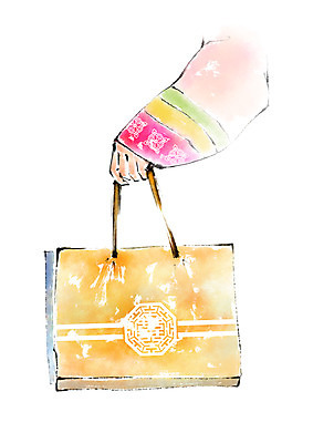 PSD 한국문화 한국전통 손 여자 명절 일러스트 캘리그라피 선물 한명 들기 쇼핑백 한복 국내일러스트 1 동양문화 전통 기념일 가방 모션 한국 사람 신체부위 전통의상 파일형식