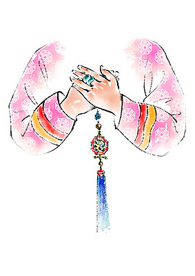 PSD 한국문화 한국전통 손 여자 명절 일러스트 캘리그라피 한명 한복 노리개 옥반지 국내일러스트 1 동양문화 전통 기념일 전통소품 한국 사람 신체부위 반지 전통의상 옥 파일형식