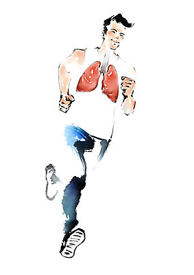 전신 PSD 남자 일러스트 캘리그라피 건강 한명 성인 달리기 운동 건강관리 허파 질병 국내일러스트 1 의학 모션 관리 사람 호흡기관 파일형식