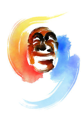 PSD 한국문화 한국전통 일러스트 캘리그라피 붓터치 전통소품 가면 사람없음 하회탈 국내일러스트 동양문화 전통 한국 오브젝트 탈 파일형식