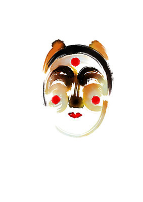 PSD 한국문화 한국전통 일러스트 캘리그라피 전통소품 가면 사람없음 각시탈 연지곤지 국내일러스트 동양문화 전통 한국 오브젝트 탈 파일형식