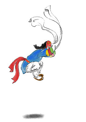 전신 PSD 한국문화 한국전통 남자 일러스트 캘리그라피 가면 한명 성인 점프 한복 전통공연 탈춤 가면극 국내일러스트 1 동양문화 전통 모션 한국 사람 공연 전통의상 전통무용 연극 파일형식