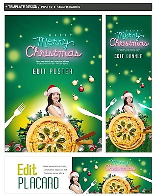 PSD 배너 배너템플릿 여자 가로배너 ZIP 포스터 세로배너 음식 포크 크리스마스 산타모자 피자 한명 20대 세트 장식볼 한국인 현수막 나이프 템플릿 모자_잡화 1 식기 기념일 패스트푸드 서양음식 사람 동양인 청년 장식 가로 세로 칼 파일형식