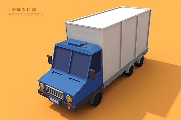 PSD 편집이미지 육상교통 교통수단 한대 자동차 사람없음 그래픽 3D소스 3D 트럭 디지털합성 특장차 편집3D 1 교통 파일형식