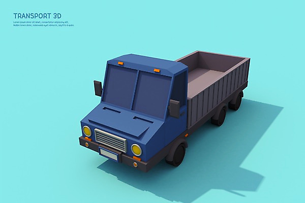 PSD 편집이미지 육상교통 교통수단 한대 자동차 사람없음 그래픽 3D소스 3D 트럭 디지털합성 편집3D 1 교통 파일형식