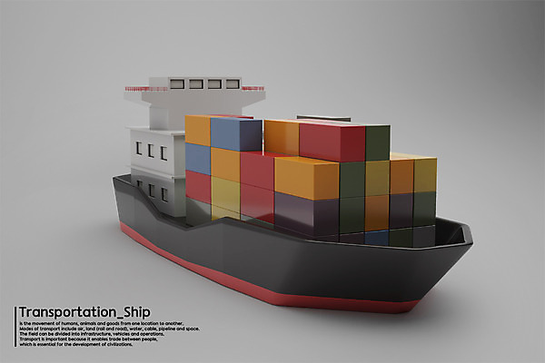 PSD 편집이미지 교통수단 수상교통 사람없음 그래픽 3D소스 3D 컨테이너 화물선 디지털합성 선박 편집3D 산업 교통 배_교통 파일형식
