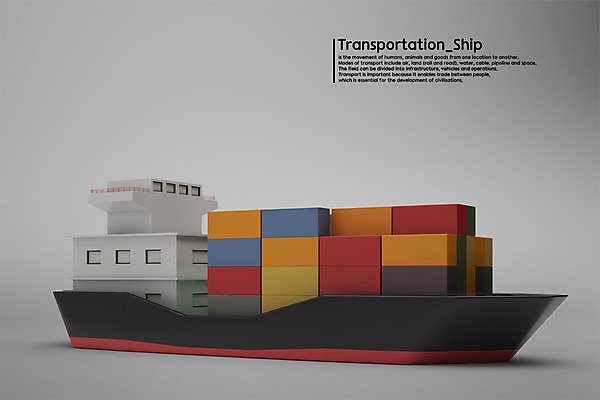 PSD 편집이미지 교통수단 수상교통 사람없음 그래픽 3D소스 3D 컨테이너 화물선 디지털합성 선박 편집3D 산업 교통 배_교통 파일형식