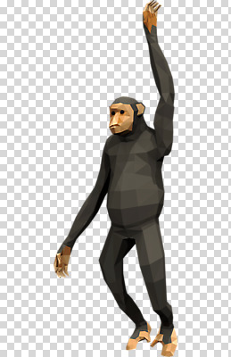 동물 편집이미지 한마리 사람없음 3D소스 3D 입체 디지털합성 PNG 침팬지 폴리곤 로우폴리 편집소스 1 포유류 파일형식