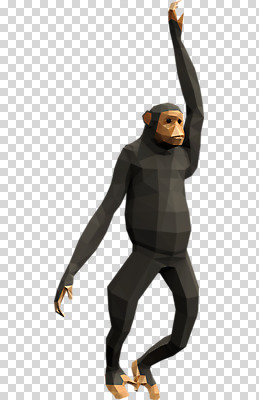 동물 편집이미지 한마리 사람없음 3D소스 3D 입체 디지털합성 PNG 침팬지 폴리곤 로우폴리 편집소스 1 포유류 파일형식