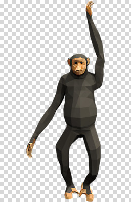 동물 편집이미지 한마리 사람없음 3D소스 3D 입체 디지털합성 PNG 침팬지 폴리곤 로우폴리 편집소스 1 포유류 파일형식