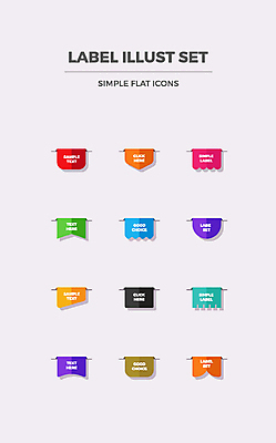아이콘 사람없음 세트 라벨 깃발 플랫 플랫아이콘 북마크 2D아이콘 AI파일 프레임 파일형식 벡터
