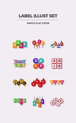 아이콘 이벤트 사람없음 쇼핑 세트 라벨 세일 축제 플랫 플랫아이콘 풍선 가랜드 2D아이콘 AI파일 프레임 파티용품 파일형식 벡터