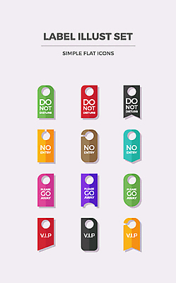 아이콘 사람없음 세트 라벨 터치 금지 플랫 플랫아이콘 VIP 카드키 2D아이콘 AI파일 열쇠 프레임 파일형식 벡터