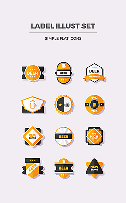 아이콘 맥주 사람없음 세트 라벨 알코올 플랫 심볼 플랫아이콘 호프 2D아이콘 AI파일 프레임 주류 파일형식 벡터