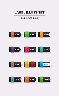 아이콘 이벤트 사람없음 쇼핑 세트 라벨 세일 플랫 플랫아이콘 2D아이콘 AI파일 프레임 파일형식 벡터