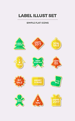 아이콘 리본 크리스마스 눈사람 선물 사람없음 세트 크리스마스트리 라벨 세일 쿠키 종 플랫 플랫아이콘 2D아이콘 AI파일 기념일 디저트 프레임 파일형식 벡터