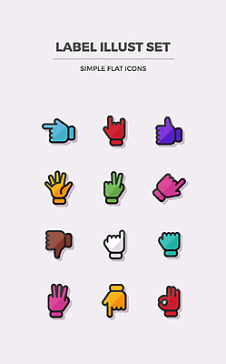 아이콘 손가락 사람없음 세트 라벨 가리킴 최고 플랫 OK 플랫아이콘 약속 하이파이브 2D아이콘 AI파일 손 프레임 손짓 파일형식 벡터