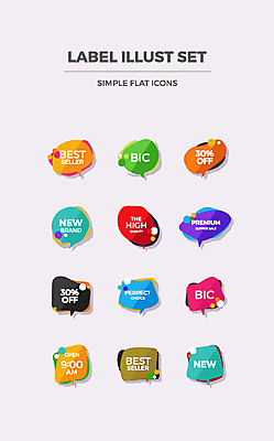 아이콘 말풍선 이벤트 사람없음 세트 라벨 세일 최고 플랫 플랫아이콘 new 2D아이콘 AI파일 프레임 파일형식 벡터