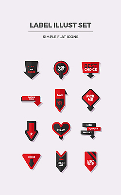 아이콘 화살표 사람없음 쇼핑 세트 라벨 세일 플랫 플랫아이콘 new 2D아이콘 AI파일 프레임 파일형식 벡터