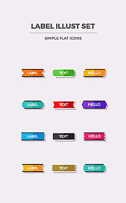 아이콘 텍스트 사람없음 세트 라벨 플랫 플랫아이콘 포스트잇 HELLO 2D아이콘 AI파일 프레임 메모지 인사 파일형식 벡터