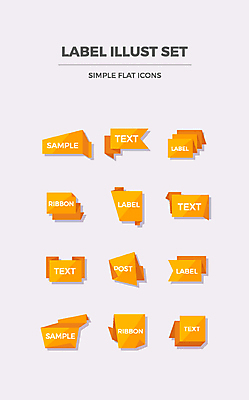 아이콘 리본 텍스트 사람없음 세트 라벨 견본 플랫 플랫아이콘 2D아이콘 AI파일 프레임 파일형식 벡터