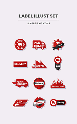 아이콘 사람없음 세트 라벨 트럭 플랫 배송 플랫아이콘 속도 24시간 퀵 2D아이콘 AI파일 자동차 프레임 시간 퀵서비스 파일형식 벡터
