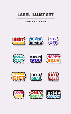 아이콘 이벤트 사람없음 쇼핑 세트 라벨 세일 최고 플랫 플랫아이콘 new 2D아이콘 AI파일 프레임 파일형식 벡터