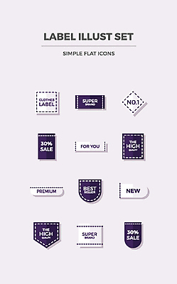 아이콘 사람없음 쇼핑 세트 라벨 세일 플랫 심볼 플랫아이콘 2D아이콘 AI파일 프레임 파일형식 벡터