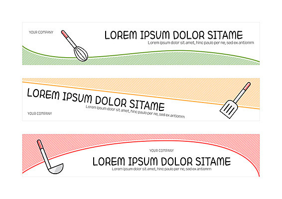 템플릿 배너템플릿 가로배너 주방용품 사각프레임 사람없음 사각형 현수막 국자 거품기 뒤집개 배너세트 AI파일 도형 배너 생활용품 프레임 가로 세트 파일형식 벡터