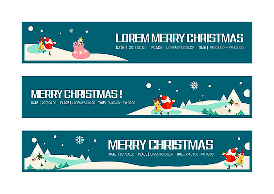 템플릿 배너템플릿 가로배너 크리스마스 사각프레임 선물 사람 세명 산타클로스 사각형 루돌프 현수막 눈 배너세트 AI파일 자연요소 도형 배너 기념일 날씨 사슴 프레임 가로 세트 파일형식 벡터