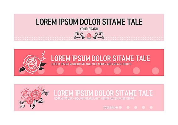 도형 템플릿 배너템플릿 가로배너 사각프레임 사람없음 장미 사각형 현수막 원형 배너세트 AI파일 배너 꽃 프레임 가로 세트 파일형식 벡터