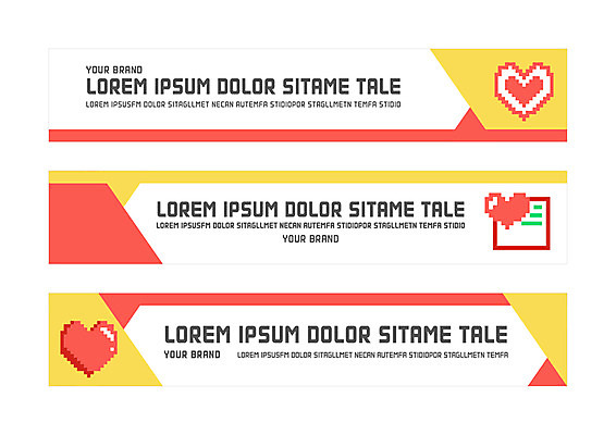 템플릿 배너템플릿 가로배너 사각프레임 사람없음 사각형 현수막 하트 편지 배너세트 AI파일 모양 도형 배너 프레임 가로 세트 파일형식 벡터