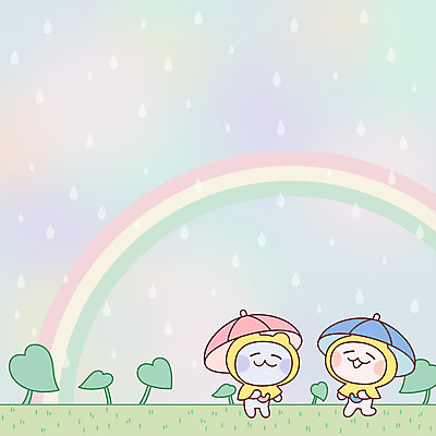 동물 캐릭터 무지개 두마리 일러스트 우산 나뭇잎 프레임 사람없음 귀여움 고양이 봄 토끼 메모지 비 편지 편지지 아기자기 국내일러스트 일러캐릭터 AI파일 자연요소 계절 컨셉 잎 2 포유류 날씨 반려동물 사무용품 파일형식 벡터