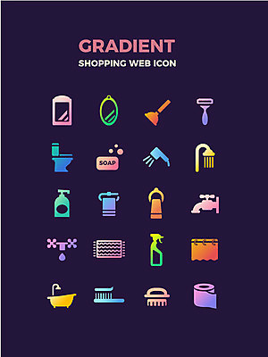 아이콘 욕조 사람없음 쇼핑 수건 거울 커튼 수도꼭지 화장실 웹아이콘 비누 샤워기 면도기 샴푸 발판 두루마리화장지 뚫어뻥 세정제 2D아이콘 AI파일 위생용품 화장지 파일형식 벡터