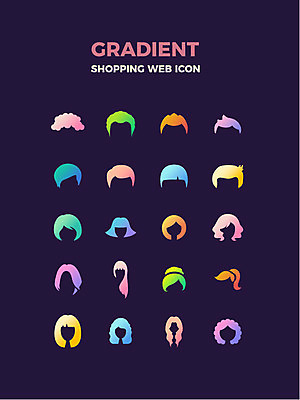 아이콘 헤어스타일 생머리 사람없음 쇼핑 단발머리 파마 가발 올림머리 웹아이콘 2D아이콘 AI파일 파일형식 벡터