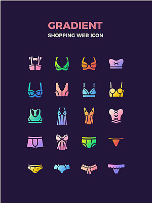 아이콘 사람없음 쇼핑 속옷 브래지어 웹아이콘 팬티 슬립 코르셋 2D아이콘 AI파일 옷 파일형식 벡터
