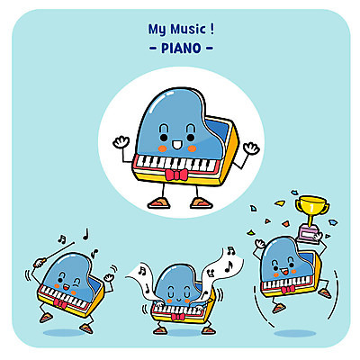 캐릭터 악기 연주 일러스트 사람없음 우승 건반 피아노 트로피 지휘 사물캐릭터 일러캐릭터 AI파일 음악 최고 건반악기 상_우승 파일형식 벡터