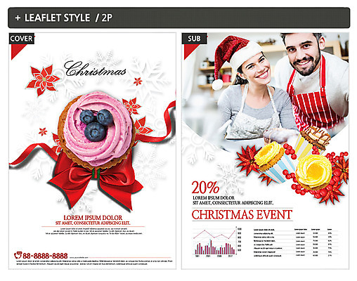 외국인 백인 템플릿 부부 여자 남자 ZIP 포스터 리본 리플렛 크리스마스 산타모자 웃음 성인 두명 앞모습 30대 앞치마 컵케이크 전단템플릿 전단 인디자인 INDD 이미지템플릿 서양인 모자_잡화 커플 기념일 뷰포인트 표정 사람 인종 장년 케이크 홍보물 파일형식