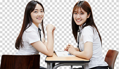 편집 편집이미지 학생 여자 교복 의자 청소년 웃음 상반신 두명 옆모습 10대 책 친구 한국인 청소년교육 책상 PNG 십대여자만 편집소스 옷 교육 뷰포인트 가구 관계 표정 사람 동양인 여자만 십대만 파일형식